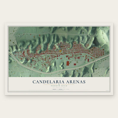 Candelaria Arenas, Puerto Rico map print, the full design