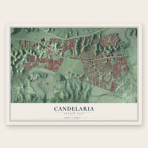 Candelaria, Puerto Rico map print, the full design