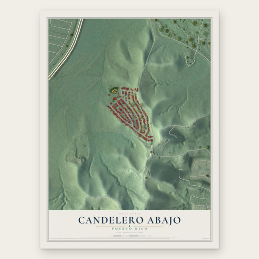 Candelero Abajo, Puerto Rico map print, the full design