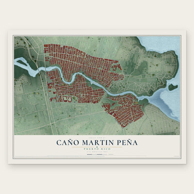 Caño Martin Peña, Puerto Rico map print, the full design