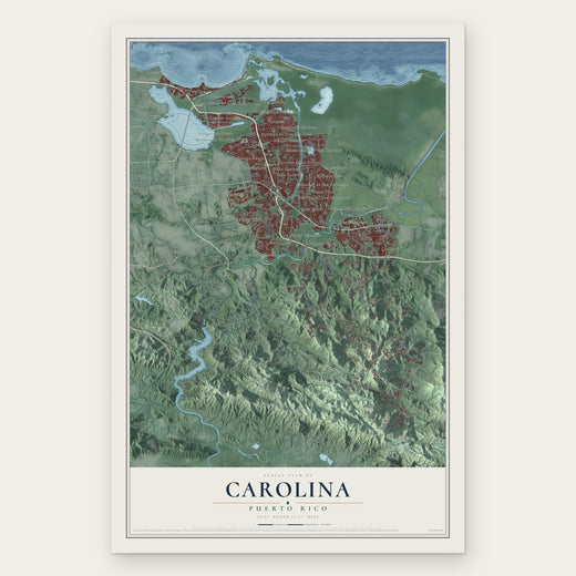 Carolina, Puerto Rico map print, the full design