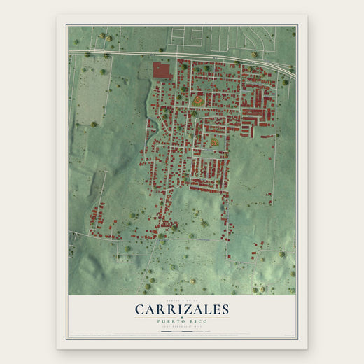 Carrizales, Puerto Rico map print, the full design
