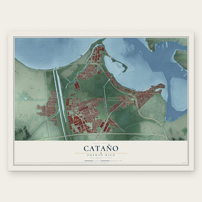 Cataño, Puerto Rico map print, the full design