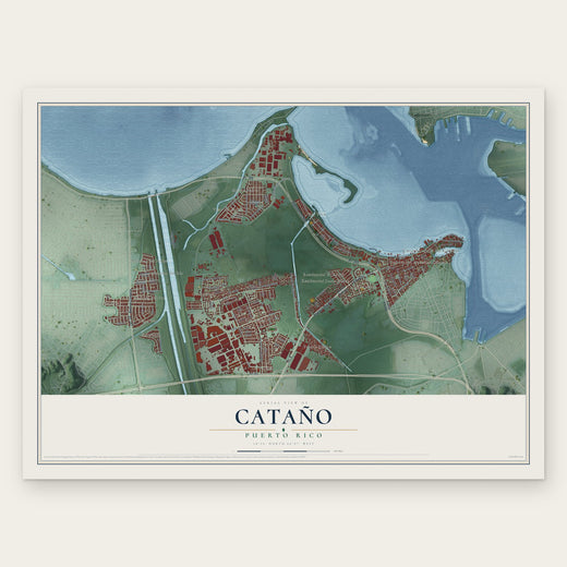 Cataño, Puerto Rico map print, the full design