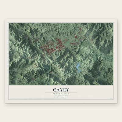 Cayey, Puerto Rico map print, the full design