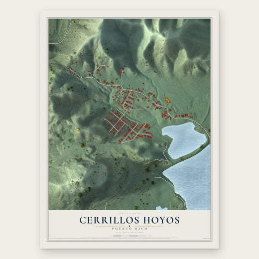 Cerrillos Hoyos, Puerto Rico map print, the full design