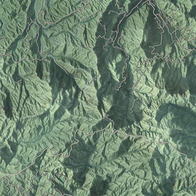 Close-up of the map of Ciales, Puerto Rico print showing street and building detail