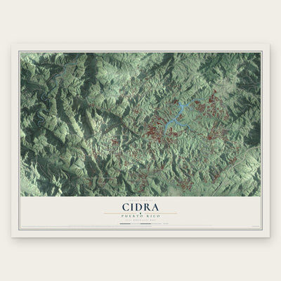 Cidra, Puerto Rico map print, the full design