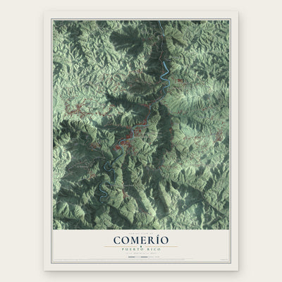 Comerío, Puerto Rico map print, the full design