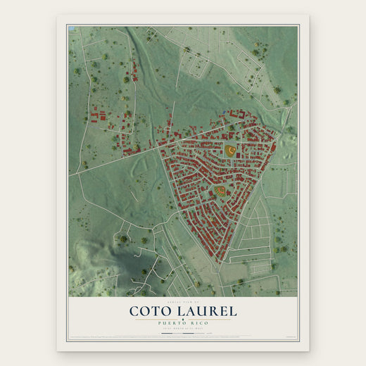 Coto Laurel, Puerto Rico map print, the full design