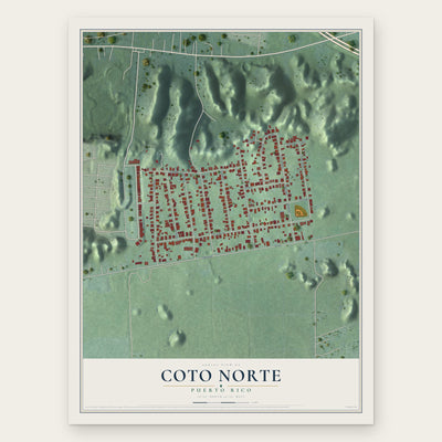 Coto Norte, Puerto Rico map print, the full design