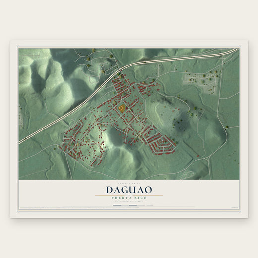 Daguao, Puerto Rico map print, the full design