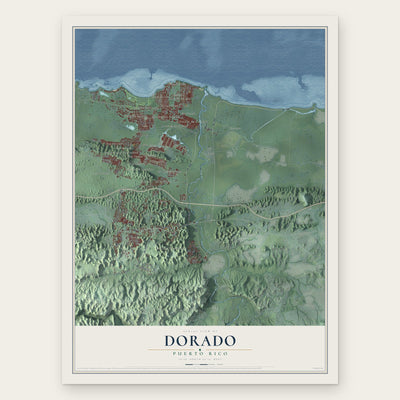 Dorado, Puerto Rico map print, the full design