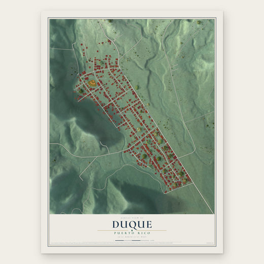 Duque, Puerto Rico map print, the full design