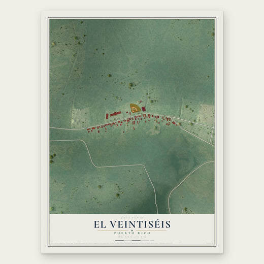 El Veintiséis, Puerto Rico map print, the full design