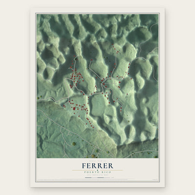 Ferrer, Puerto Rico map print, the full design