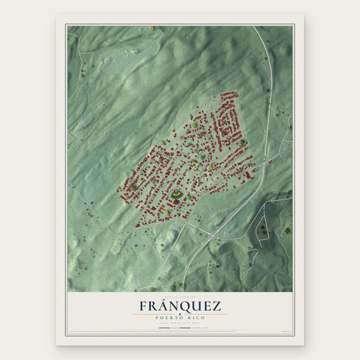 Fránquez, Puerto Rico map print, the full design