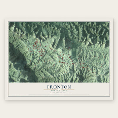 Frontón, Puerto Rico map print, the full design
