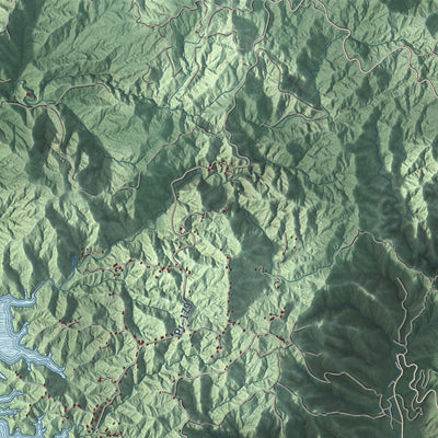 Close-up of the map of Guayama, Puerto Rico print showing street and building detail