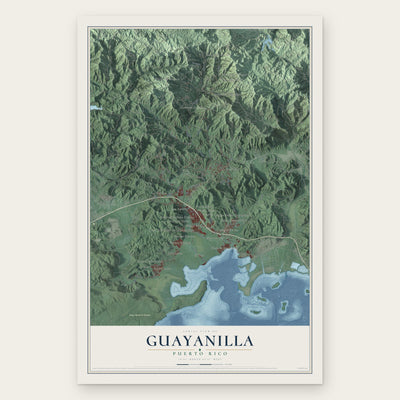 Guayanilla, Puerto Rico map print, the full design