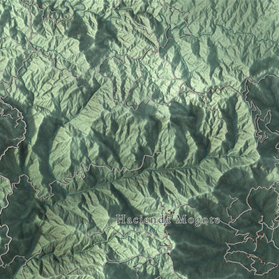 Close-up of the map of Guayanilla, Puerto Rico print showing street and building detail