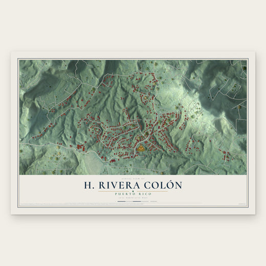 H. Rivera Colón, Puerto Rico map print, the full design