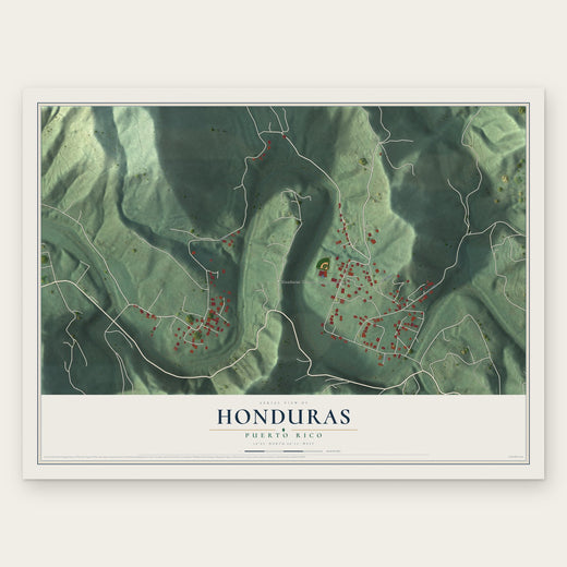 Honduras, Puerto Rico map print, the full design