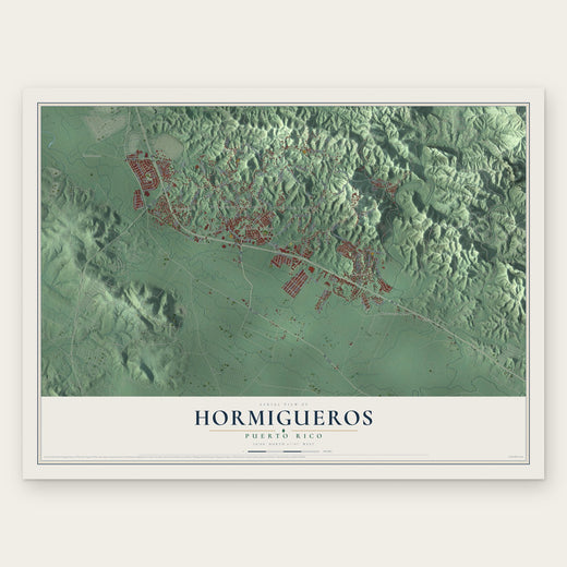 Hormigueros, Puerto Rico map print, the full design