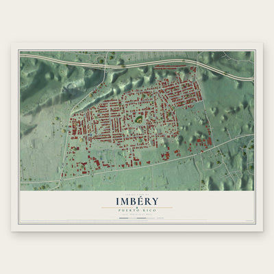 Imbéry, Puerto Rico map print, the full design