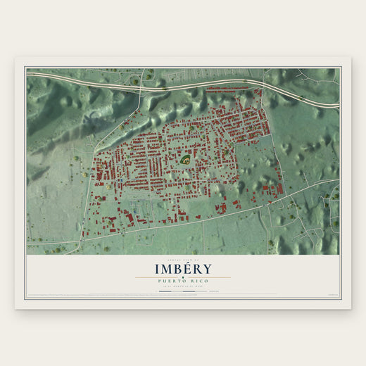 Imbéry, Puerto Rico map print, the full design