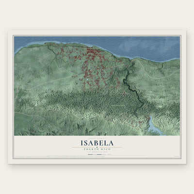 Isabela, Puerto Rico map print, the full design