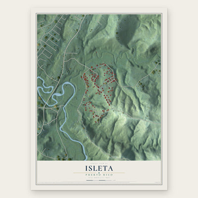 Isleta, Puerto Rico map print, the full design