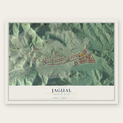 Jagual, Puerto Rico map print, the full design