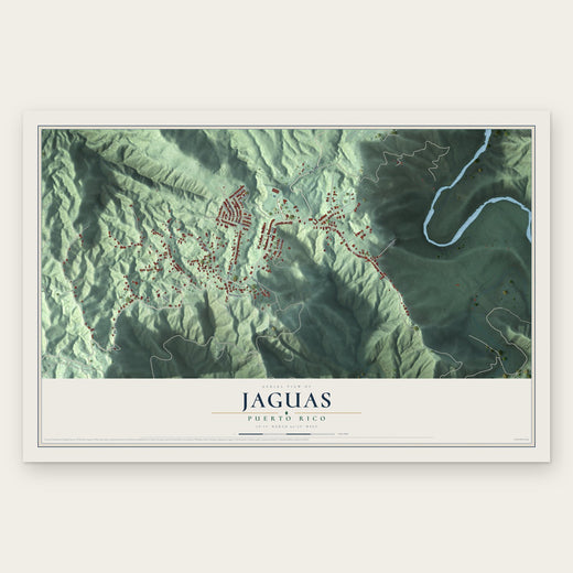 Jaguas, Puerto Rico map print, the full design