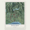Juana Díaz, Puerto Rico map print, the full design