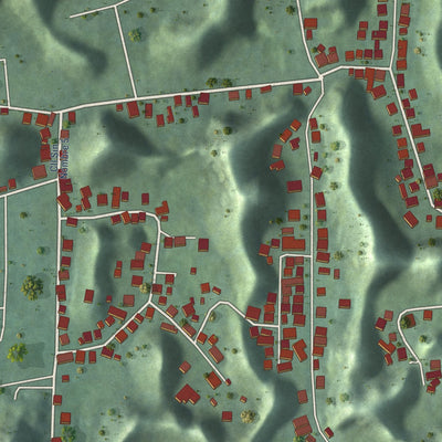 Close-up of the map of La Alianza, Puerto Rico print showing street and building detail