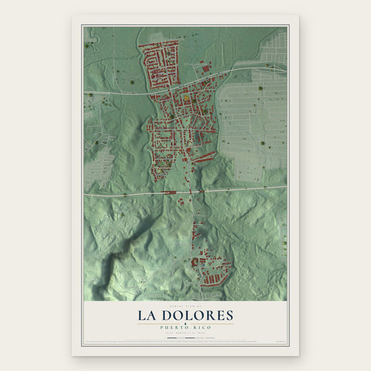 La Dolores, Puerto Rico map print, the full design