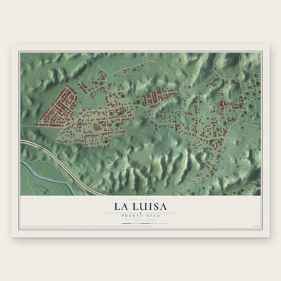 La Luisa, Puerto Rico map print, the full design
