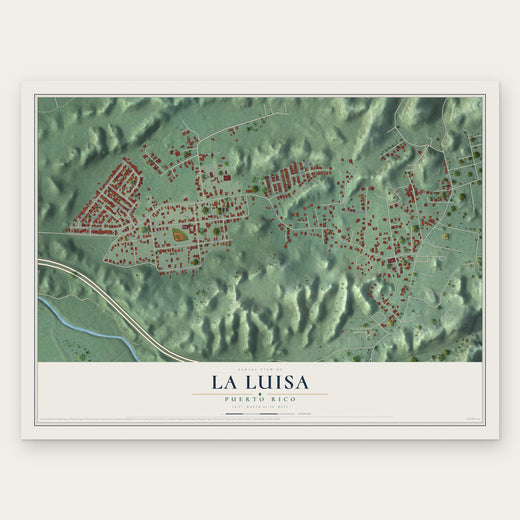 La Luisa, Puerto Rico map print, the full design