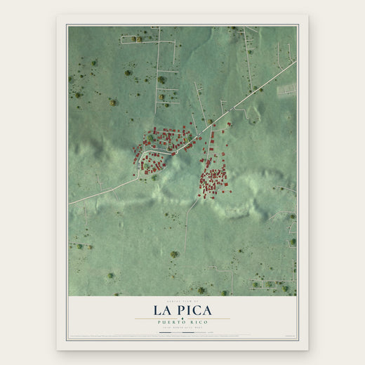 La Pica, Puerto Rico map print, the full design