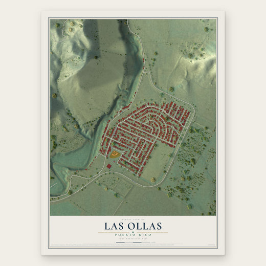 Las Ollas, Puerto Rico map print, the full design