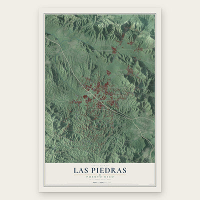 Las Piedras, Puerto Rico map print, the full design