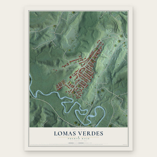 Lomas Verdes, Puerto Rico map print, the full design