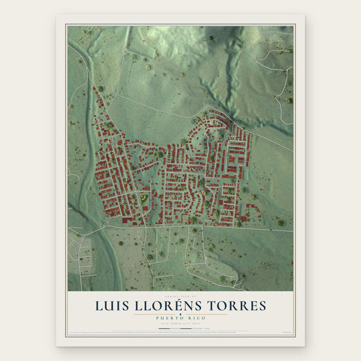 Luis Lloréns Torres, Puerto Rico map print, the full design