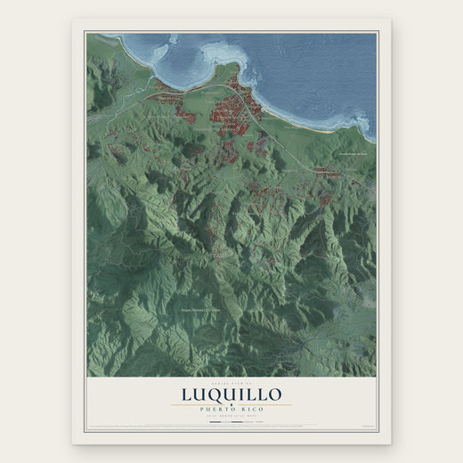 Luquillo, Puerto Rico map print, the full design