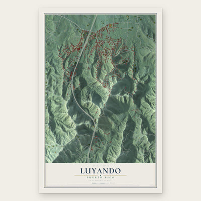 Luyando, Puerto Rico map print, the full design