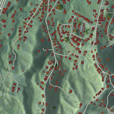 Close-up of the map of Luyando, Puerto Rico print showing street and building detail