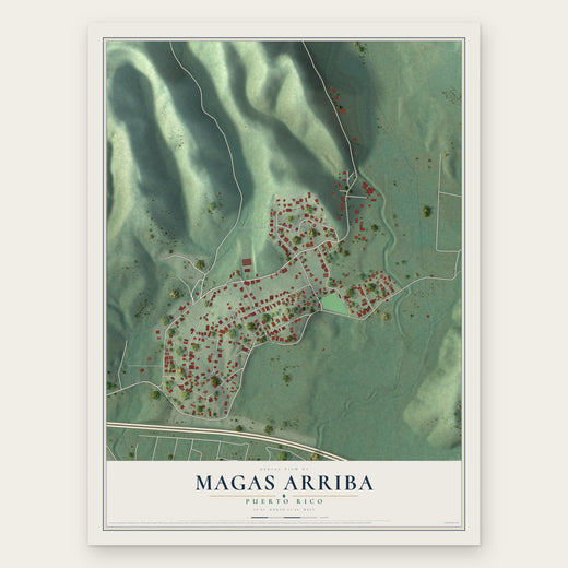 Magas Arriba, Puerto Rico map print, the full design