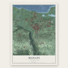 Manatí, Puerto Rico map print, the full design