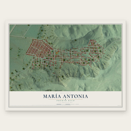 María Antonia, Puerto Rico map print, the full design